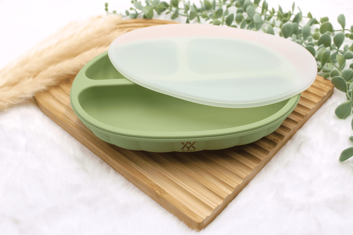 Premium Silikon Wolkenteller mit 3 Bereichen