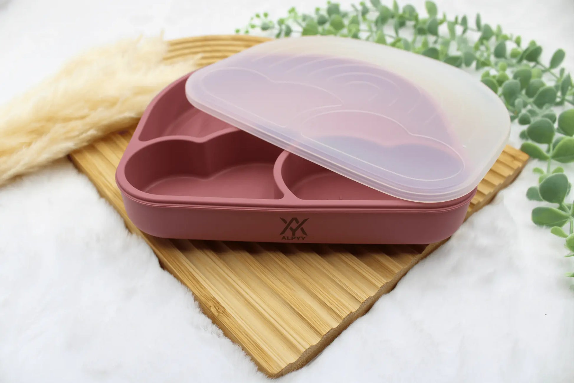 Kinder-teller-regenbogen-design-rot