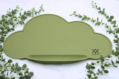 Kinder Tischset aus Silikon in Olive rutschfest und pflegeleicht