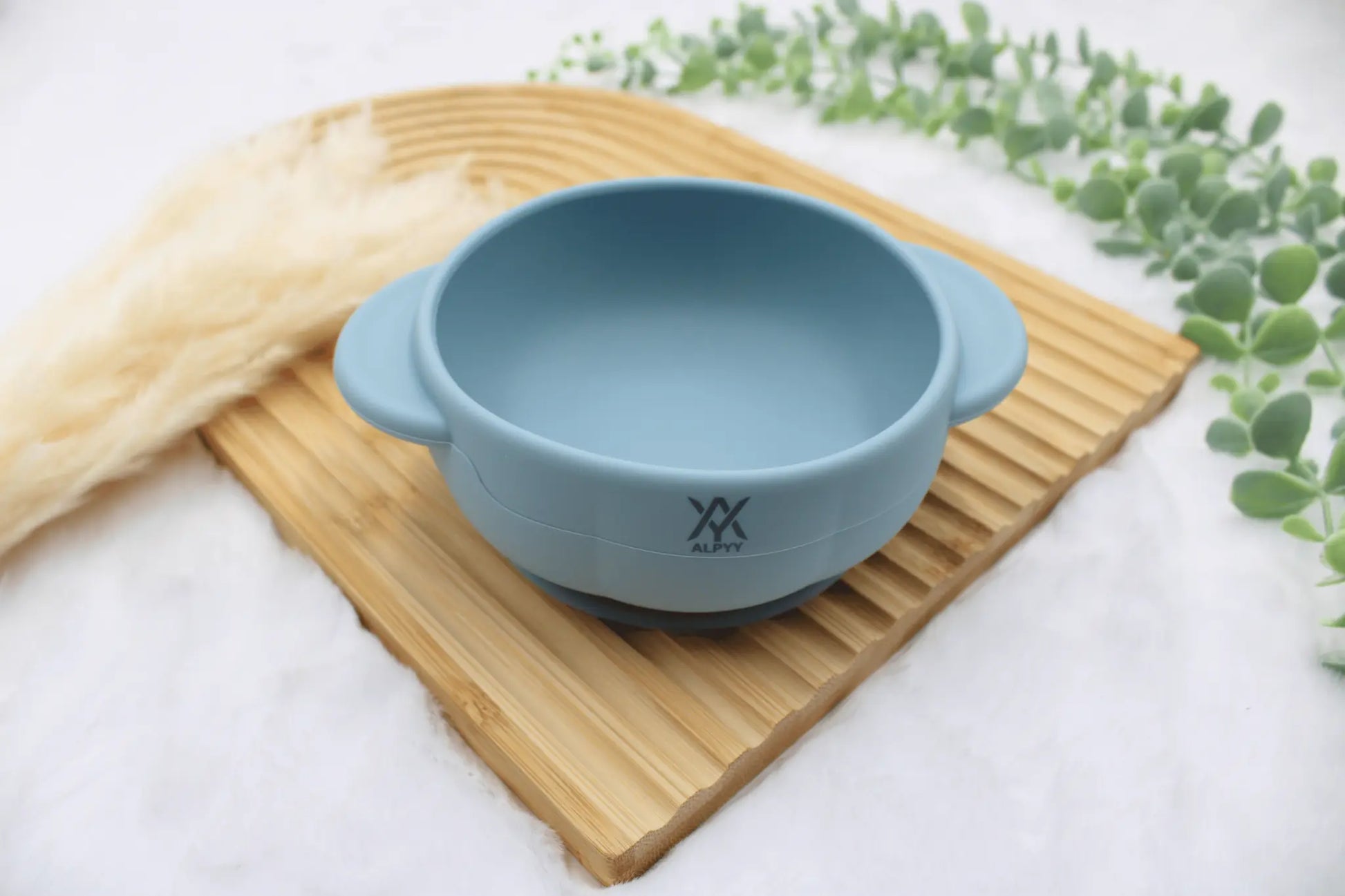 Blaue Kinderschüssel Silikon mit Saugnapf für sicheres Essen