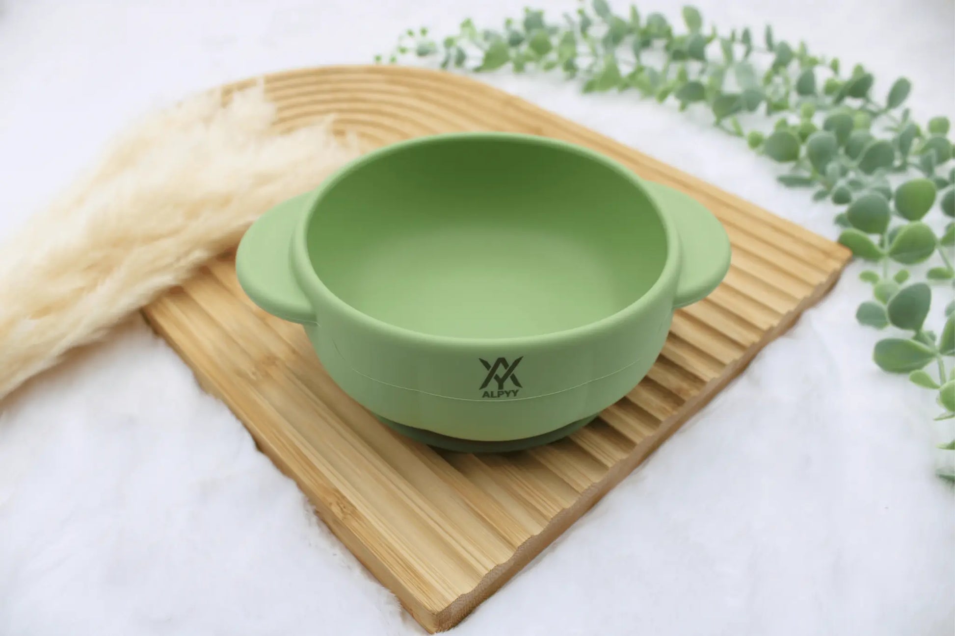 Kinderschüssel Silikon in Olive aus lebensmittelechtem Material