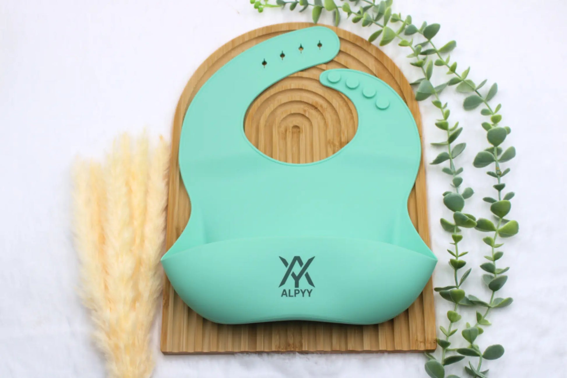 Türkises Lätzchen Silikon für selbstständiges Essen